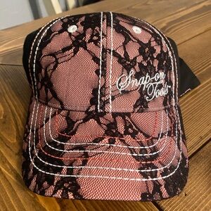 Snap on Tools Pink and Black Lace hat rare
